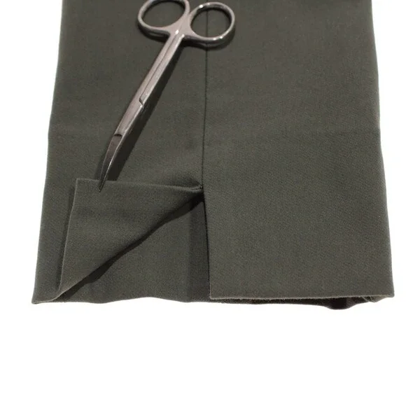 Vince NWT Casual Pleated Pants w/ Ankle Slits Size XS in Green Cotton Blend
